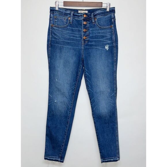 Madewell Women's 10" High Rise Skinny Jeans Size 29 Style H6319 Drop Hem Edition - Picture 4 of 12